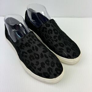 Magellan Womens Black Leopard Slip On Sneakers 7B Indie Y2K Streetwear Normcore